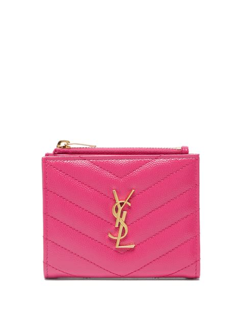 ysl leather quilted wallet